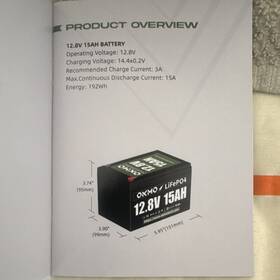 Okmo Jcy-1215 Lifepo4 Battery 12.8v 15ah For Ups/solar/kayak Fish Finder