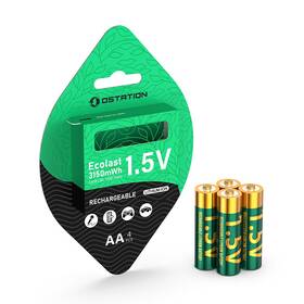 Olight 977261695341 Ostation Ecolast 1.5v 2100mah Aa 4pk Rechargeable Lithium-ion Batteries