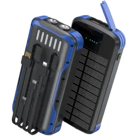Soxono-l24s-blue Outdoor Soxono Solar Charger Power Bank Pd 20w Fast Charging External Batter 40000mah