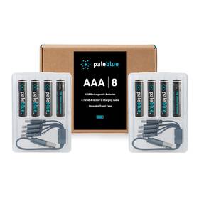 Paleblue Pb-aaa-c-08 Usb Rechargeable Aaa Lithium Batteries 8 Pack Fast Charge Led Cable