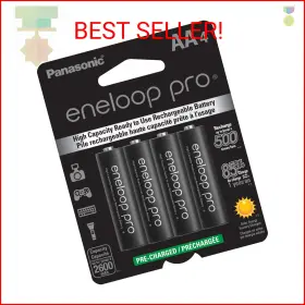 Bk-3hcca4ba Panasonic 012303626818 Eneloop Pro Aa High-capacity Ni-mh Pre-charged Rechargeabl