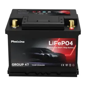 Px-g47 Phnixino Px 12v Bci Group 47 H5 Size Lithium Car Battery Lifepo4 Automotive 512wh 60