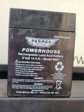 Powerhouse Pc240828 Parmak 6v 14ah Model #901 Rechargeble Lead-acid Non- Spillab.battery