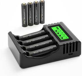 Powerowl 705353487514 Rechargeable Aaa Batteries Pro With 4 Bay Charger High Capacity 1100mah