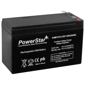 Agm1275f2-55 Powerstar Vrla Battery Replacement 12v 7.5ah