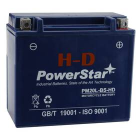Powerstar Pm20l-bs-hd 3yr Ytx20l-bs Battery Replacement For Honda Gl1800 Gold Wing 1800cc 01-ft09