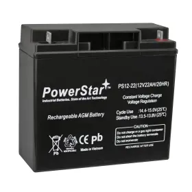 Ps12-22-8000 Powerstar 12v 22ah Sealed Lead Acid Sla Battery T3 Terminals For Zb 12-22 Ps12-22-8000 Powerstar 12v 22ah Sealed Lead Acid Sla Battery T3 Terminals For Zb 12-22