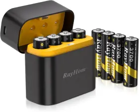 Rayhom 445044716778 Rechargeable Aa Lithium Batteries With Charger - 8 Pack Double A For B Rayhom 445044716778 Rechargeable Aa Lithium Batteries With Charger - 8 Pack Double A For B
