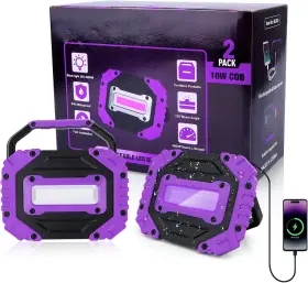 Roperry 313113573539 2 Pack Rechargeable Black Light 5000mah Cordless Battery Powered Magnet Roperry 313113573539 2 Pack Rechargeable Black Light 5000mah Cordless Battery Powered Magnet