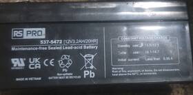 Rs Pro 537-5472 12v 3.2ah Maintenance-free Sealed Lead Acid Battery
