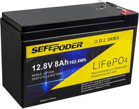 Sefepoder 711181757989 12v 8ah Lifepo4 Lithium Deep Cycle Battery 2000 Cycles Rechargeable Fo
