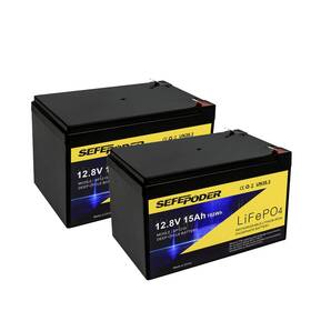 Sefepoder B0cswmf35q 2x 12v 15ah Lifepo4 Deep Cycle Battery 2000 Cycles