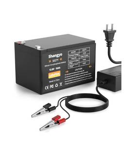 Shangyoyi 702909358229 12v 15ah Lithium Battery Up To 4000 Cycles Rechargeable Batteries With Charger