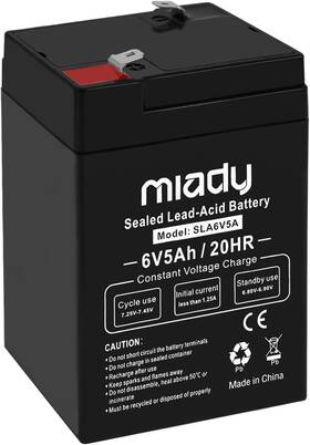 Shaoguan Meihua Power Source Co. Ltd 705353842887 Miady 6v 5ah Rechargeable Sealed Lead Acid Battery 1 Pack