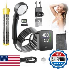Shijing B0fpr28q79 Portable Shower With Heater 1500w Auto-off 6 Water Pressure Levels And 3 Sp