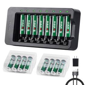 Soshine 754418965764 Aaa Battery Charger With 16 Rechargeable Batteries 1100mah Ni-mh Usb I