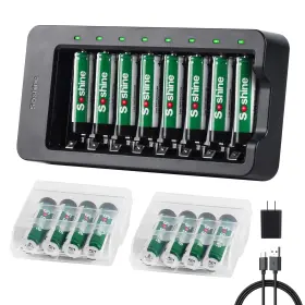 Soshine 754418965764 Aaa Battery Charger With 16 Rechargeable Batteries 1100mah Ni-mh Usb I