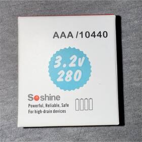 Soshine Aaa/10440 Lifepo4 Aaa 10440 Rechargeable Battery 3.2v 280mah High Drain Batteries