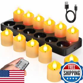 Soulbay B0cy5j3bbt Usb Rechargable Flameless Led Candles With Remote Timer And Charging Base