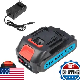 B0flx7kch1 Sousky 21v 2.0ah Li-ion Battery And Charger For 4/6/8 Inch Mini Chainsaw
