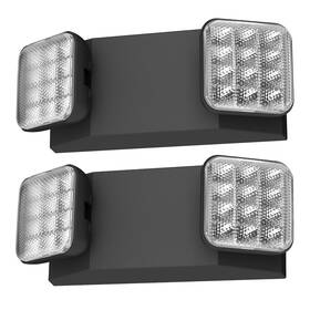 Spectsun Lighting St-ting-l1371 2 Packs Black Led Exit Sign With Lights &battery Backup -adjustable Hardwired