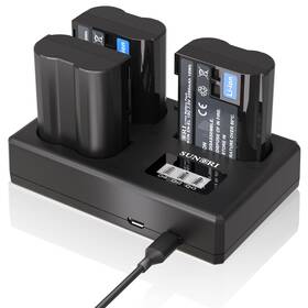 Sunori En-el15 3 Pack En-el15c Batteries And Three-slot Charger Set Compatible Black