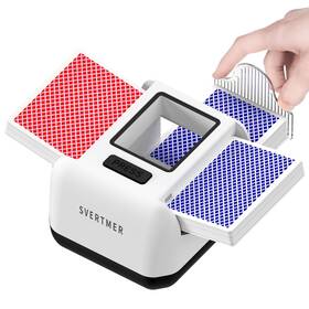 Svertmer B0ft4212x7 Automatic Card Shuffler 1-2 Deck Electric Shuffle Machine Portable