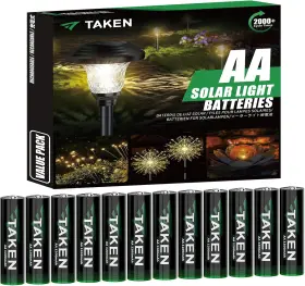 Taken 313109225244 12 Pack Aa Rechargeable Nimh Batteries For Solar Lights 1200mah 1.2v Lith Taken 313109225244 12 Pack Aa Rechargeable Nimh Batteries For Solar Lights 1200mah 1.2v Lith