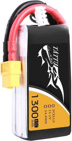 Tattu Ta-45c-1300-3s1p-xt60 3s 11.1v 1300mah 45c Lipo Battery Pack With Xt60 Plug
