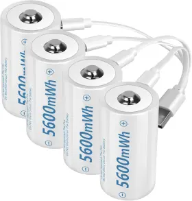 Technology 445030958977 Rechargeable Lithium D Batteries With 4 In 1 Usb-c Charging Cable 1.5v Size Ce Technology 445030958977 Rechargeable Lithium D Batteries With 4 In 1 Usb-c Charging Cable 1.5v Size Ce