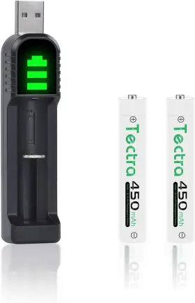 Tectra 445050934913 2x Aaaa Batteries Ni-mh Rechargeable Battery Led Usb Charger For Tectra 445050934913 2x Aaaa Batteries Ni-mh Rechargeable Battery Led Usb Charger For