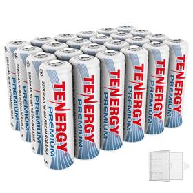 Tenergy 844949020145 24 Pack Premium Rechargeable Aa Batteries 2500mah Capacity Double A
