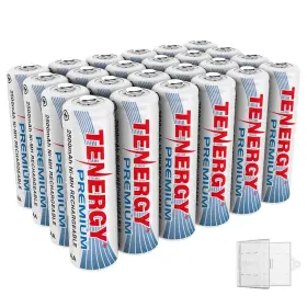 Tenergy 844949020145 24 Pack Premium Rechargeable Aa Batteries 2500mah Capacity Double A
