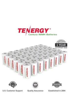 Tenergy 96102 Centura Lite D Size Nimh Rechargeable Batteries 1.2v Lot Of 48
