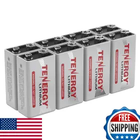 B088bk27xg Tenergy 9v Lithium Batteries 1200mah - 8 Pack 10-year Shelf Life