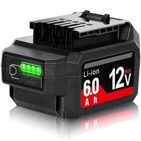 Tenhutt B0bz465dvb 12v 6.0ah Li-ion Battery For Skil Pwrcore 12 With Usb-a Port