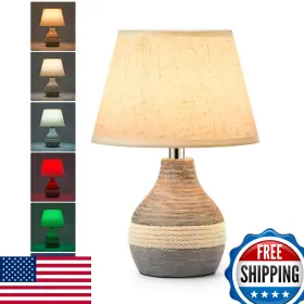 B0dj6qs5rd Umexus 10 Inch Ceramic Cordless Table Lamp With Timer Dimmer Remote Linen Shade