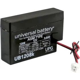 Ub1208k Universal Power Group Upg 1208k 12v 0.8ah Sla Agm Battery Locking 2-pin Jst-sm Connector 45799