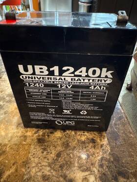 Upg Ub1240k Battery Non-spillable Sealed Lead-acid 12 Volts 4ah