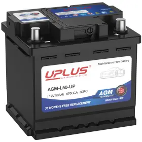 Agm-l50-up Uplus New Technology Battery Bci Group 140r Car Maintenance Free 12v 50ah Premiu