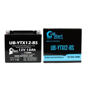 Ub-ytx12-bs-dl242 Upstart Battery Replacement For 2009 Kawasaki Vulcan 900 Classic Cc Factory Activated