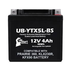 Upstart Battery Ub-ytx5l-bs-dl47 Ub-ytx5l-bs 12v 4ah Replacement For Kawasaki Prairie 360 - Compatible