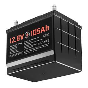 Vevor 197988359616 12v 105ah Dual Purpose Lifepo4 Lithium Battery 1000 Cca Group 24 Lithium-ion S