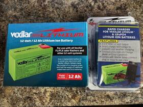 Vexliar V-220l Vexilar 12v - 12 Ah Max Lithium Battery With V-420l Rapid Charger Combo Set