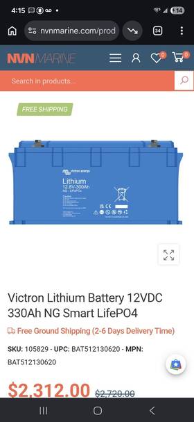 Victron Energy Bat512130620 12.8v 330ah Lifepo4 Battery For Marine Bat512132410