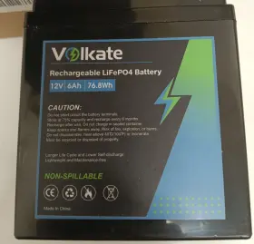 Volkate 840140933475 12v Rechargeable Life Po4 Battery 6ah 7.6 8wh Volkate 840140933475 12v Rechargeable Life Po4 Battery 6ah 7.6 8wh