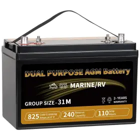 Bad-1555-se Weize Bci Group 31m Dual Purpose Agm Battery 240rc 825cca 12v 110ah Starter