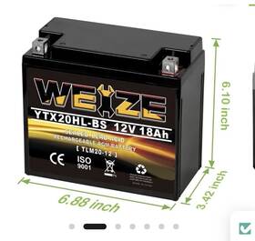 Weize Ytx-20 Ytx2ol-bs High Performance Motorcycle Battery Nib