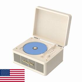 Whatplus B0drp1wt3r Portable Cd Player Bluetooth 5.2 Rechargeable Built-in Speakers Aux