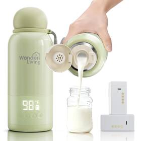 Wonder Living B0ff1nfpxb Portable Bottle Warmer For Travel Double Leakproof Heating Milk And Water Faster